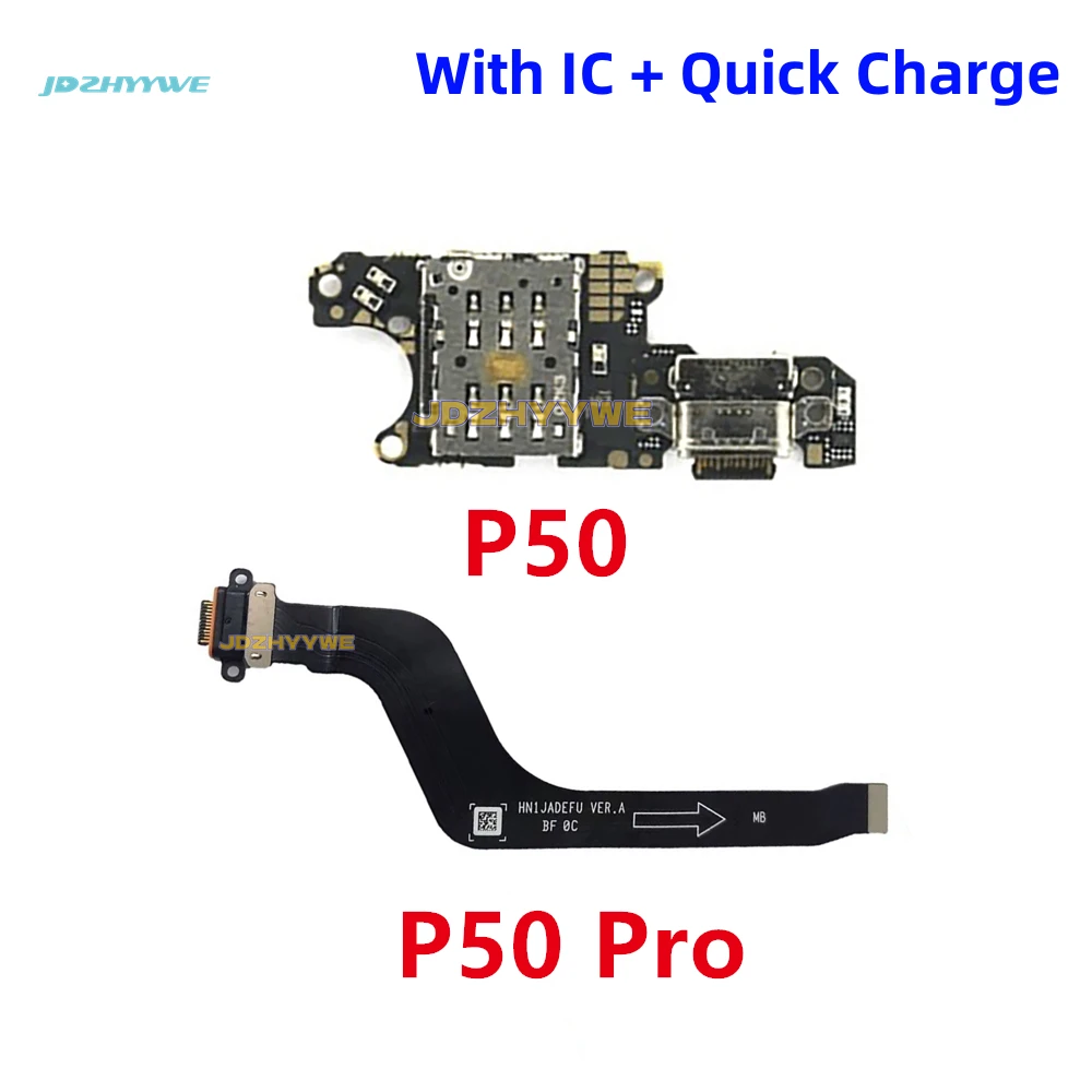 המקורי מטען USB הרציף מיקרופון ה-Sim מחבר יציאת טעינה לוח להגמיש כבלים עבור Huawei P50 Pro הטלפון חלקים - 0