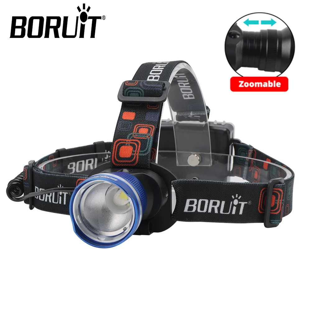 BORUiT סופר מבריק LED פנס Zoomable עמיד למים מתכוונן פנס נייד חיצונית דייג לילה קמפינג WalkLighting - 0
