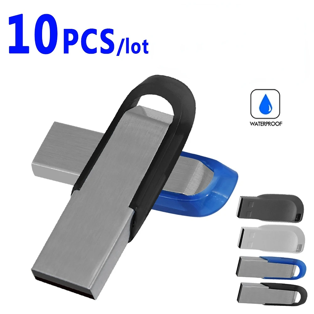 10PCS/הרבה מתכת כונני פלאש USB 2.0 32GB 16GB 64GB כונן עט סיטוני 4GB 8GB זיכרון מקלות מכוניות לשאת חינם סמל מותאם אישית - 0