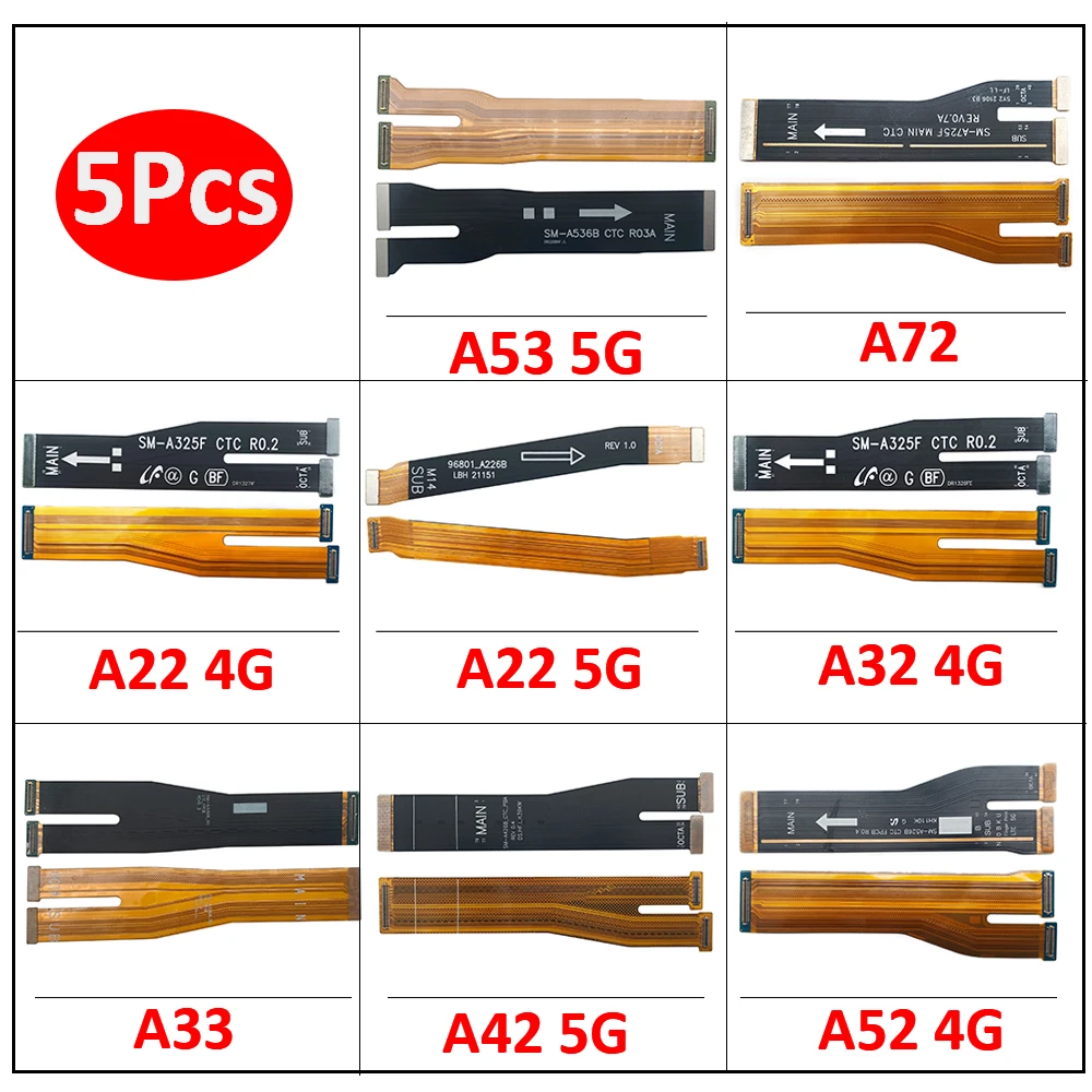 5Pcs，מקורי לסמסונג גלקסי A73 A21 A72 A22 A33 A42 A52 A32 4G A53 5G לוח האם לוח ראשי להתחבר Mainboard להגמיש כבלים - 0