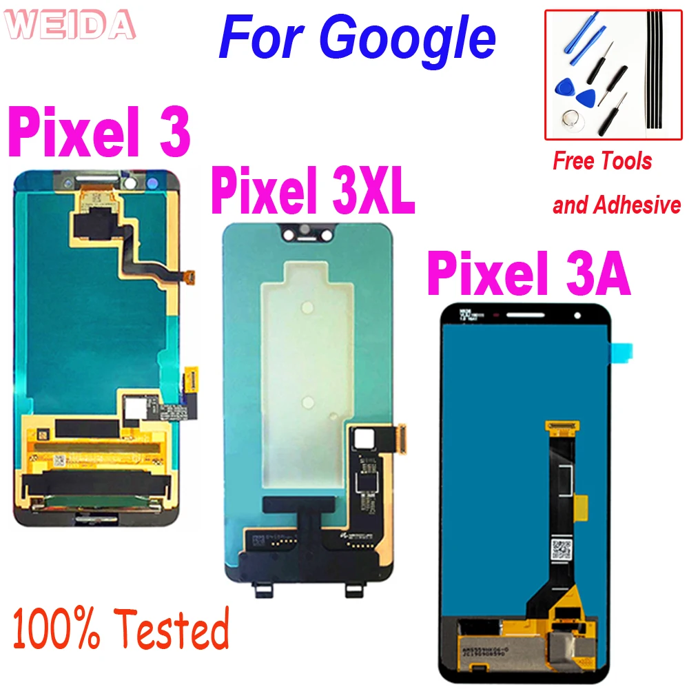 100% נבדקו LCD עבור Google פיקסל 3 פיקסל 3XL 3 XL פיקסל 3א תצוגת LCD מסך מגע דיגיטלית הרכבה עבור Google פיקסל 3א LCD - 0
