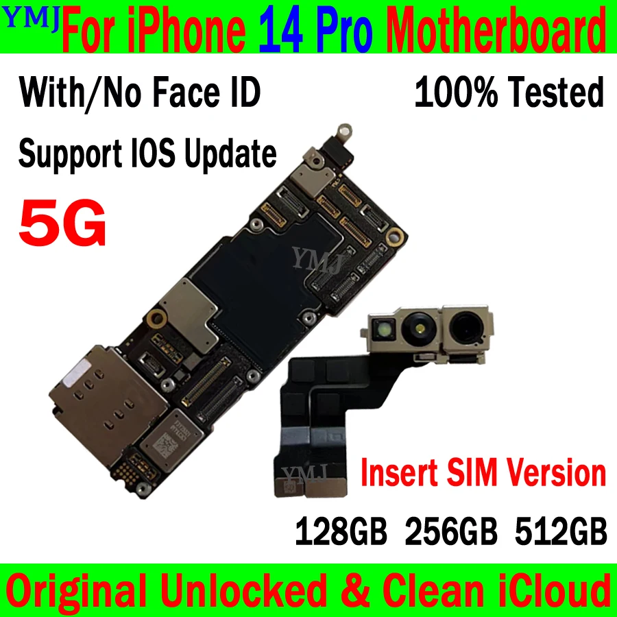 תמיכה ב-IOS עדכון & 5G IPhone 14 PRO לוח האם המקורי סמארטפון נקי Icloud לאייפון 14 Pro Logic Board 100% נבדק - 0