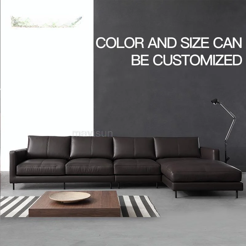 מודרני מינימליסטי אופנה ספה שילוב סקנדינבי מינימליסטי קטן בדירה סלון עור אמיתי מלא ריהוט הבית - 0