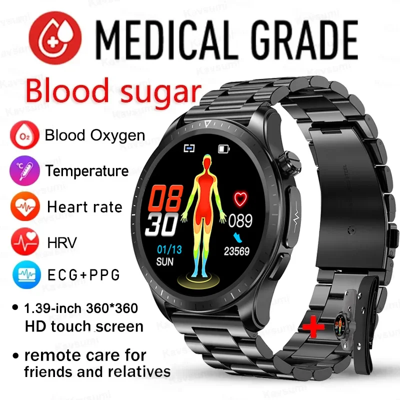 2023 חדש הגלוקוז בדם שעון חכם גברים א. ק. ג+PPG לחץ דם בריאות צג שעונים IP68, עמיד למים Smartwatch נשים Xiaomi - 0