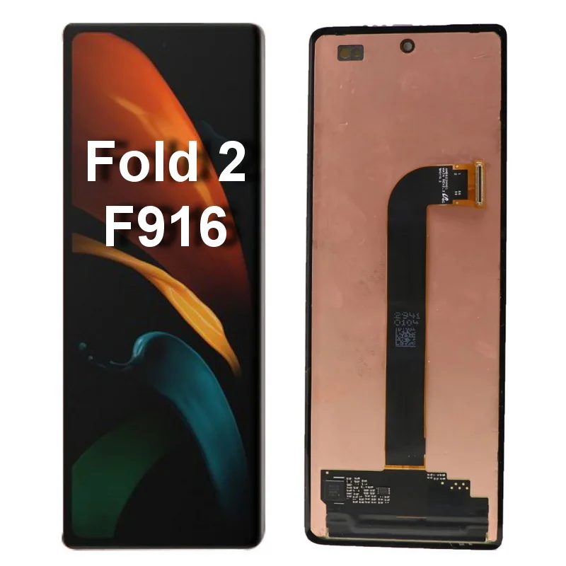 מקורי Fold2 LCD עבור סמסונג גלקסי Z קיפול 2 מסך AMOLED F916U F916U1 F916N F916W תצוגה מסך מגע דיגיטלית עם פגם - 0