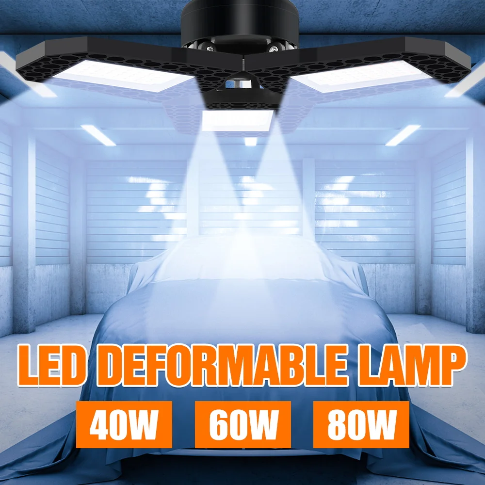 40W 60W 80W נורת LED עיוות מנורת מוסך E27 LED אור גבוה מפרץ אור תקרת LED גדול כוח מפעל מחסן תאורה 2835 - 0