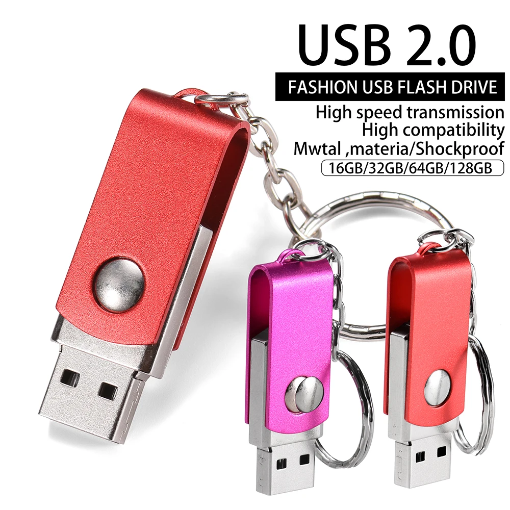 ג ' סטר USB פלאש כונן 128GB עט כונן 64GB USB USB 2.0 זיכרון עבור המחשב הסיטונאי מותאם אישית לוגו מתנה מחזיק מפתחות בתפזורת - 0