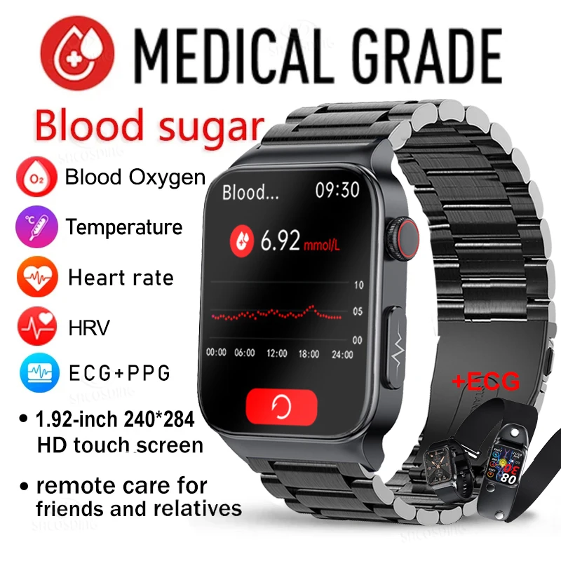 חדשים א. ק. ג+PPG שעון חכם גברים לייזר הטיפול של יתר לחץ דם, היפרגליקמיה היפרליפידמיה קצב הלב בריא ספורט גברים Smartwatch - 0