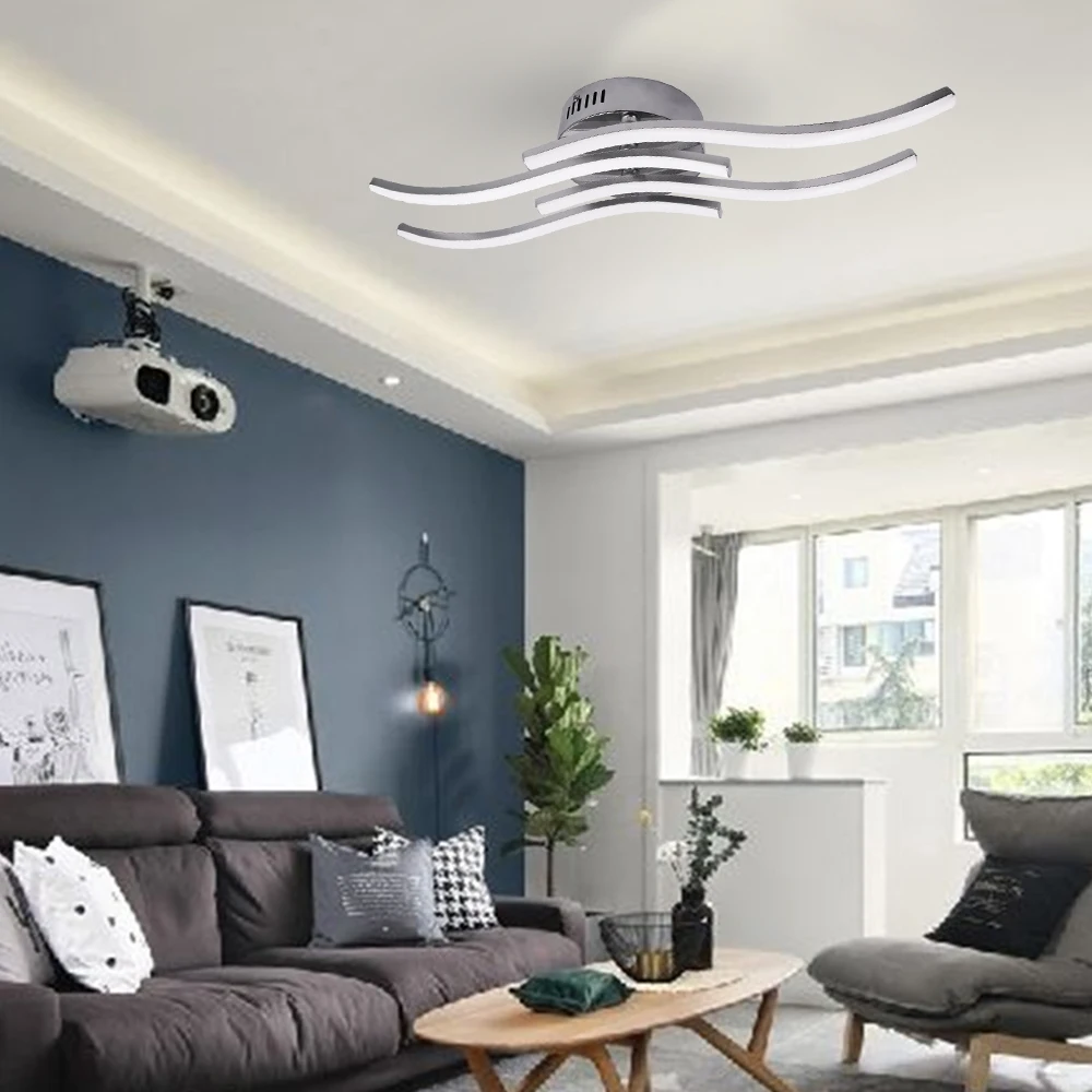 אור תקרת LED מודרני מעוגל עיצוב 2/3/4 אורות מסעדה בר חדר השינה, הסלון מנורת תקרה - 0