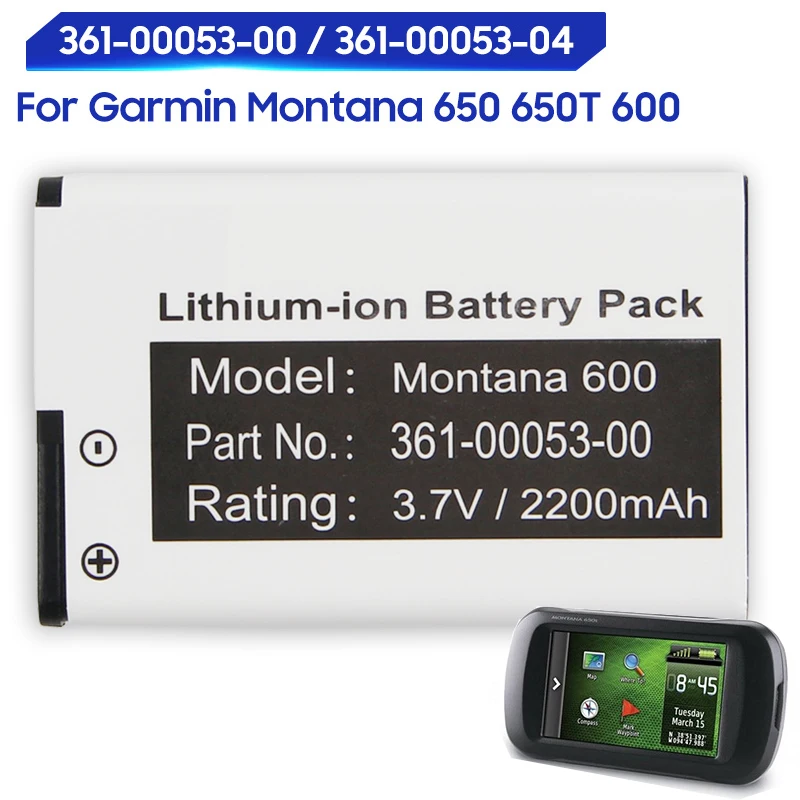 החלפת סוללה עבור Garmin מונטנה 650 650T 600 VIRB GPS 361-00053-00 361-00053-04 Rechargerable סוללה 2000mAh - 0