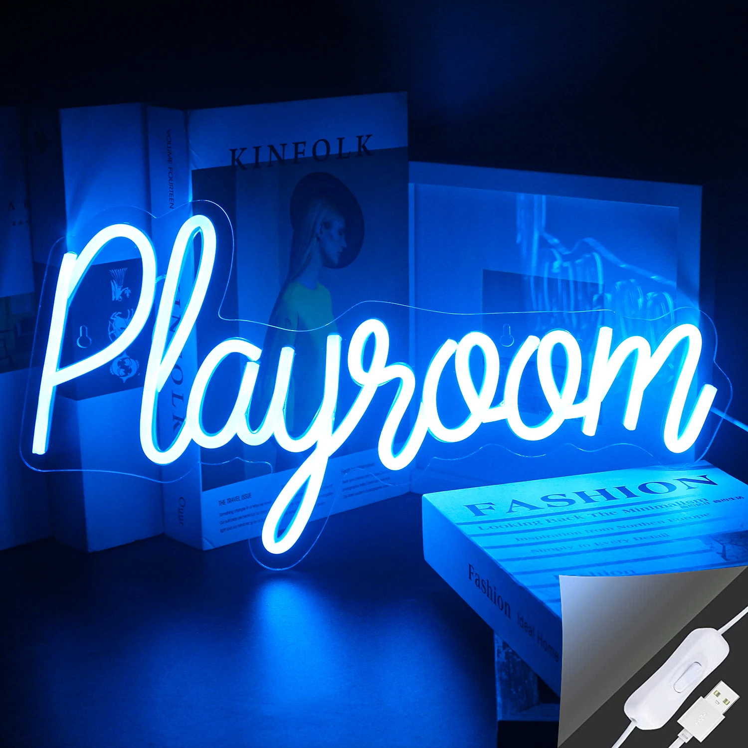 קרח כחול חדר משחקים שלטי ניאון Arcylic המשחק Gameroom מערת אדם חדר בילוי בבית חדר חלון קיר תצוגת אורות ניאון סימנים - 0
