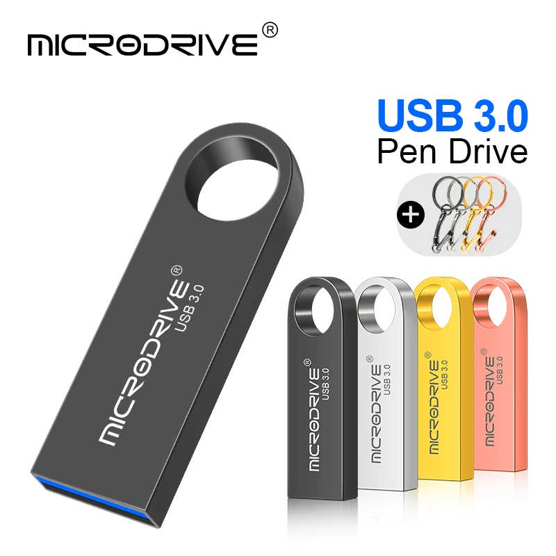 כונן הבזק מסוג USB 3.0 מקל זיכרון Pendrive 128GB 64GB 32GB 16GB השתלמות USB 3.0 עמיד למים 64GB 128GB מהירות גבוהה מתכת 3.0 USB דיסק - 0