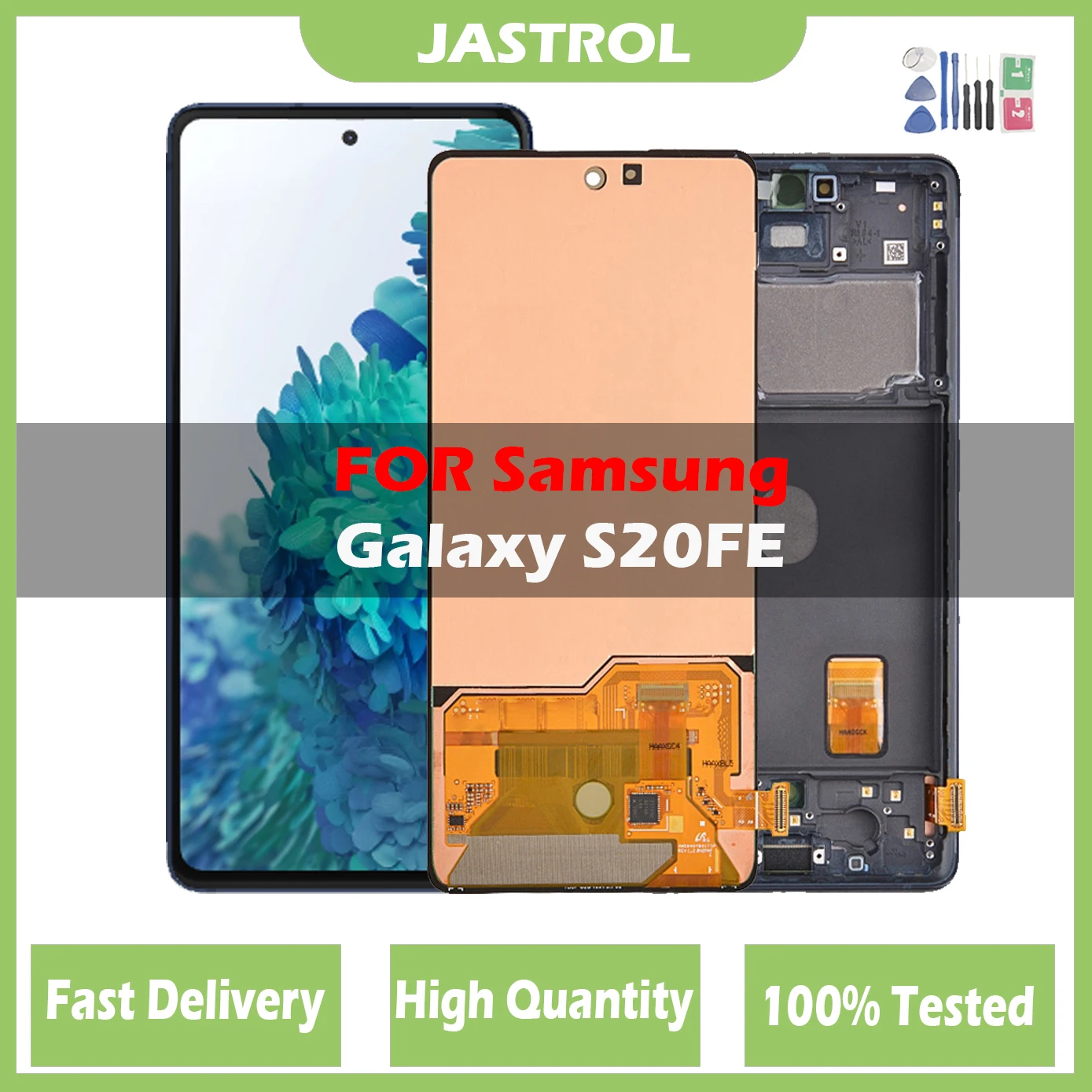 מקורי Amoled עבור Samsung Galaxy S20-פה. 5G G780B G780G G780 G780F תצוגה מסך מגע S20 אוהד מהדורה S20fe LCD עם מסגרת - 0