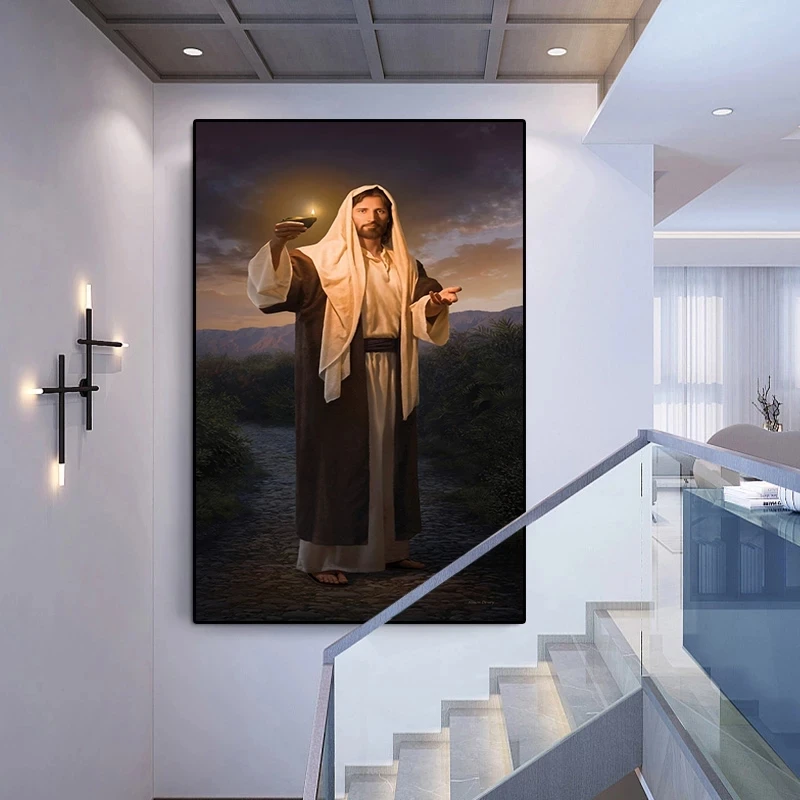 דת ישו בד ציור קלאסי על אהבה טהורה של ישוע המשיח אלוהים כרזה, הדפסת אמנות מודרנית תמונות קיר לעיצוב הבית - 1