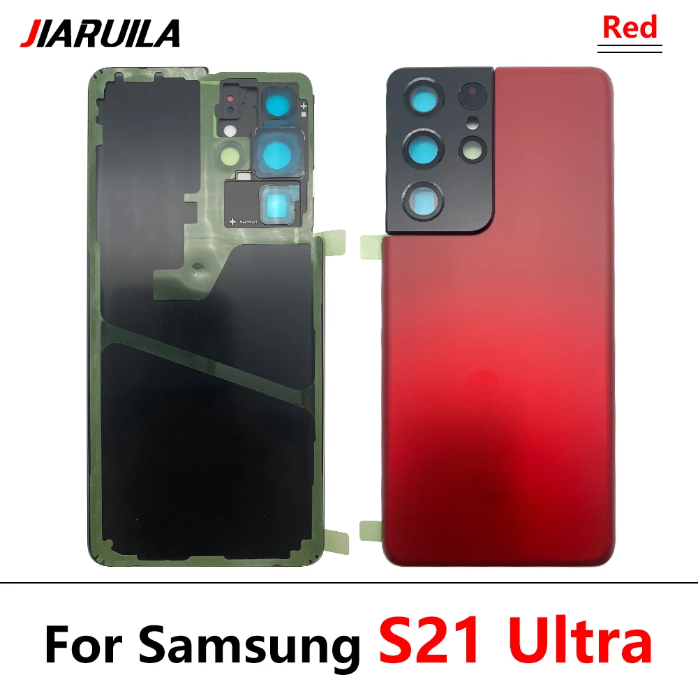 חדשות לסמסונג Galaxy S21 Ultra / S21-פה סוללה כיסוי אחורי הדלת האחורית דיור חלופי במקרה דבק עם מצלמה עדשת זכוכית - 1