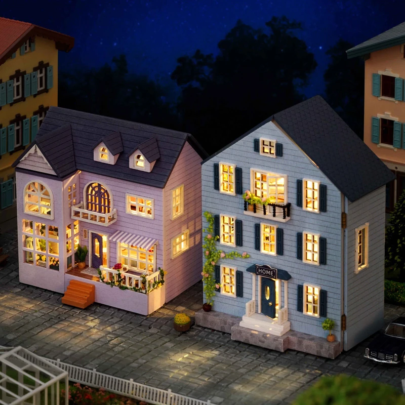חדשות Diy עץ מיניאטורי ערכת בניין בתי בובות עם ריהוט אור Molan Casa בובות בעבודת יד צעצועים עבור בנות מתנות חג המולד - 1
