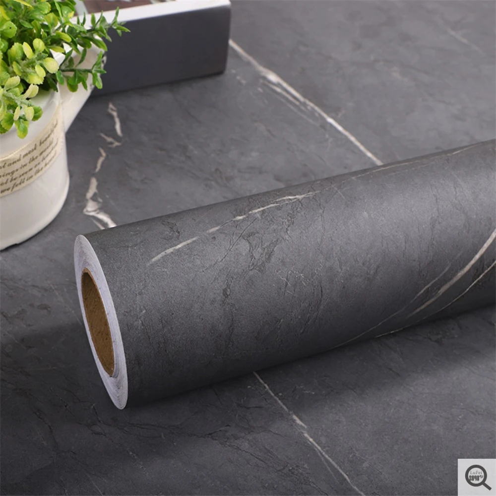 עובי נייר שיש גרניט PVC טפט רול השיש במטבח רהיטים משופצים עבה קיר מדבקה קל להסיר - 1