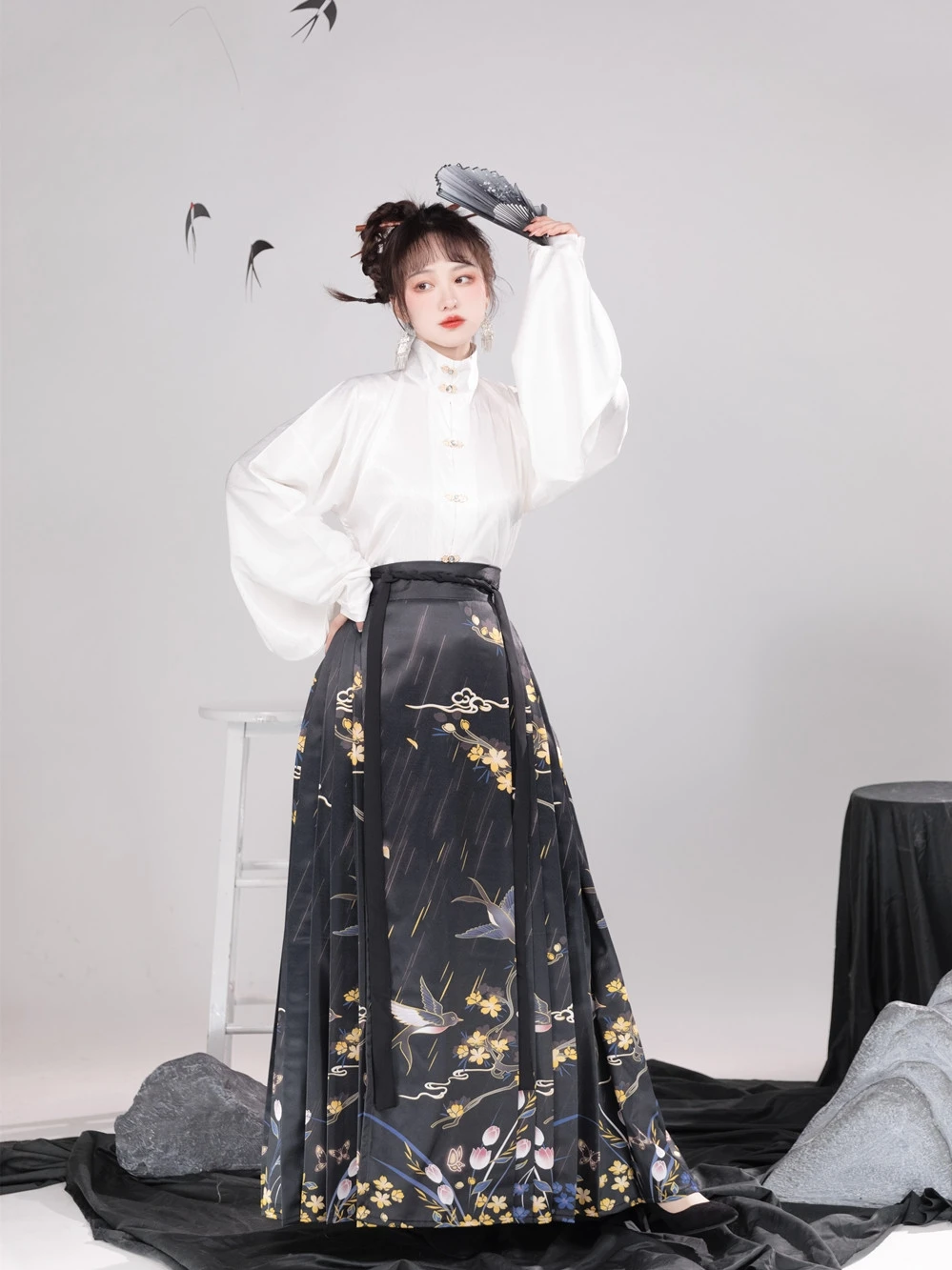 2023 סינית עתיקה שושלת מינג נשים, בגדי אופנה חדשה סגנון שרוול ארוך ארוך רופף שמלת רטרו יומי פיות hanfu להגדיר - 1