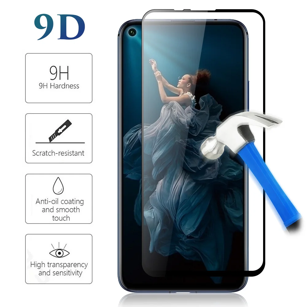 9D זכוכית מחוסמת עבור Huawei הכבוד 20 זכוכית על כבוד 20 Pro 6.26 מלאה