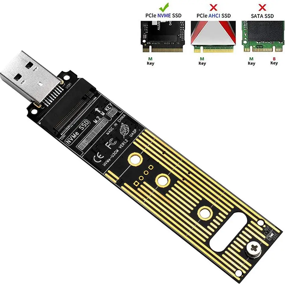 M. 2 NVMe ל-USB 3.1 SSD מתאם PCI-E ל-USB-3.0 פנימי ממיר כרטיס 10Gbps USB3.Gen 1 2 עבור Samsung 970 960/מידע M2 SSD - 1
