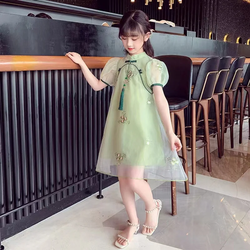 תינוקת Cheongsam שמלת 2022 אופנתי שמלות ערב ילדים הנסיכה Hanfu מלבישים את הילדים בגדים Vestido Orientales פורמאלית שמלות - 1