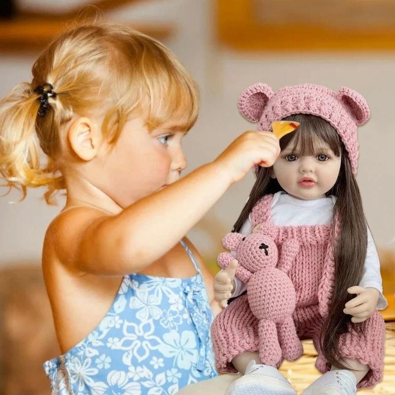 החיים-כמו בובות תינוק 22 אינץ ' החיים האמיתיים פעוטה נראה אמיתי סיליקון גוף מלא עם ארנב צעצוע מתנת יום הולדת. - 1