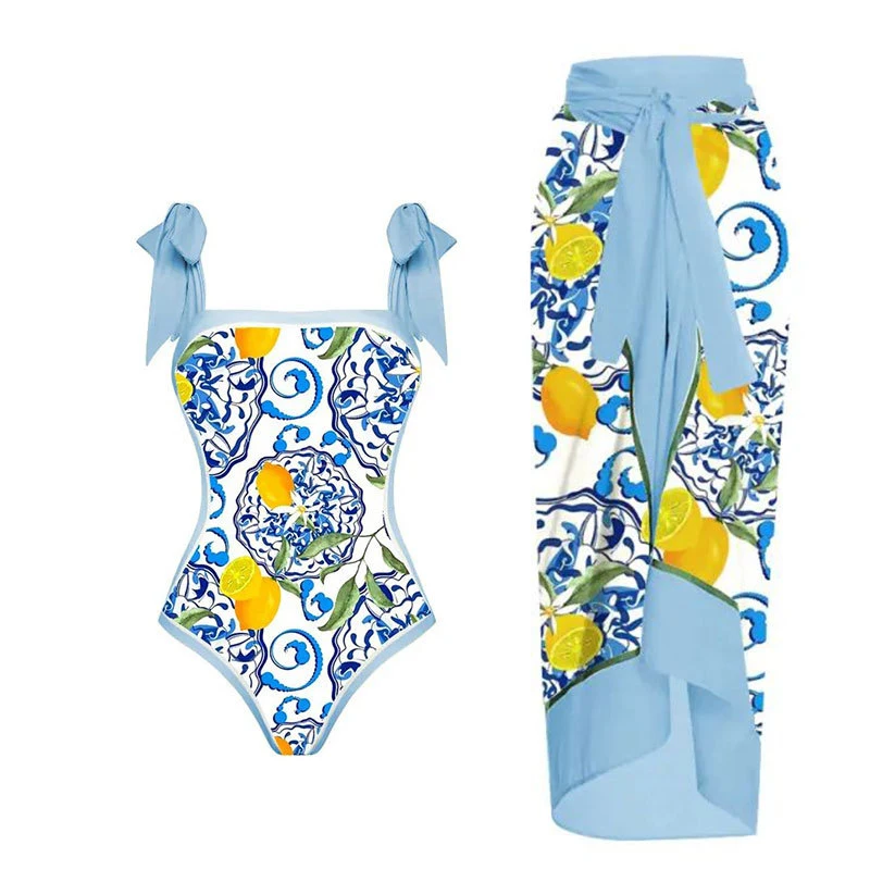 Lanswe 2023 בגדי נשים one-Piece סט Sweemsuit חדש אופנה נשים טיוח של בגדי הים בקיץ Beachwear עבור נער נערה - 1