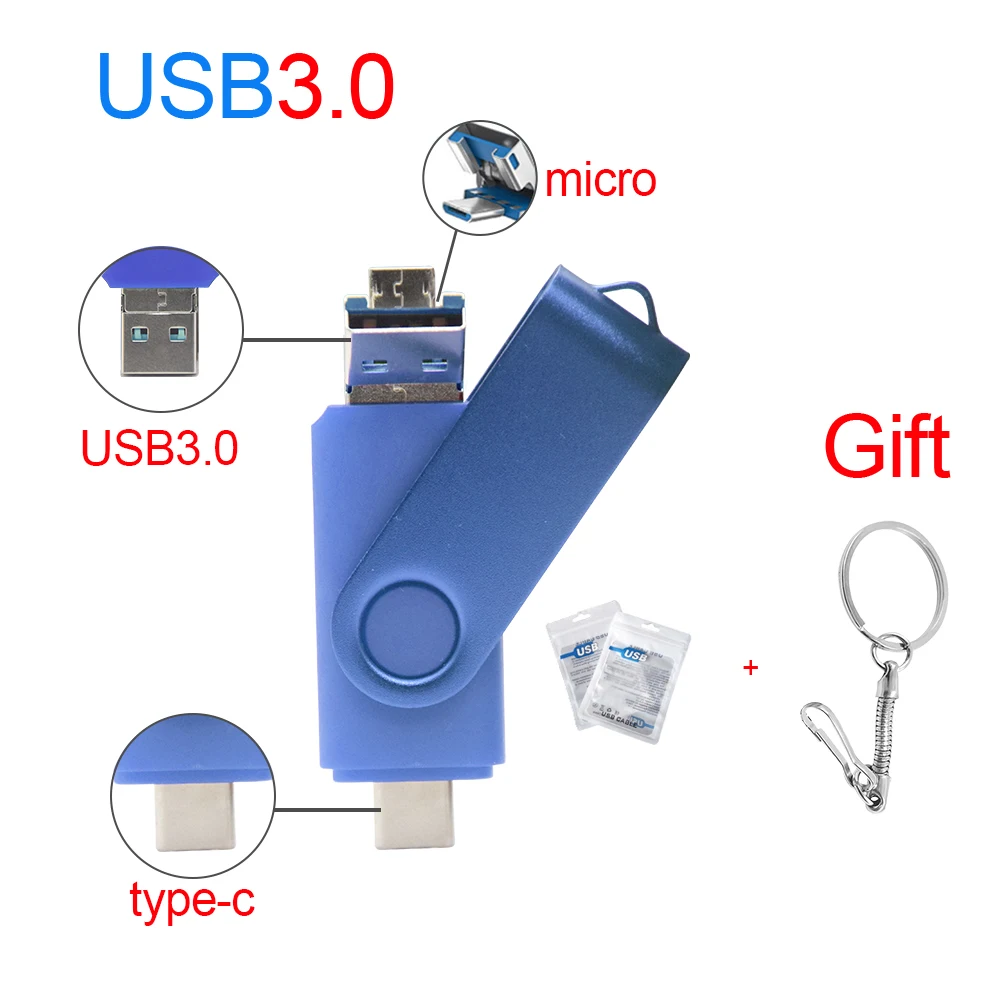 USB 3.0 סוג C כונן הבזק מסוג USB Pendrive OTG כונן עט 256GB 128GB 64GB 32GB 16GB USB 3 ב-1 מהירות גבוהה USB Pendrive - 1
