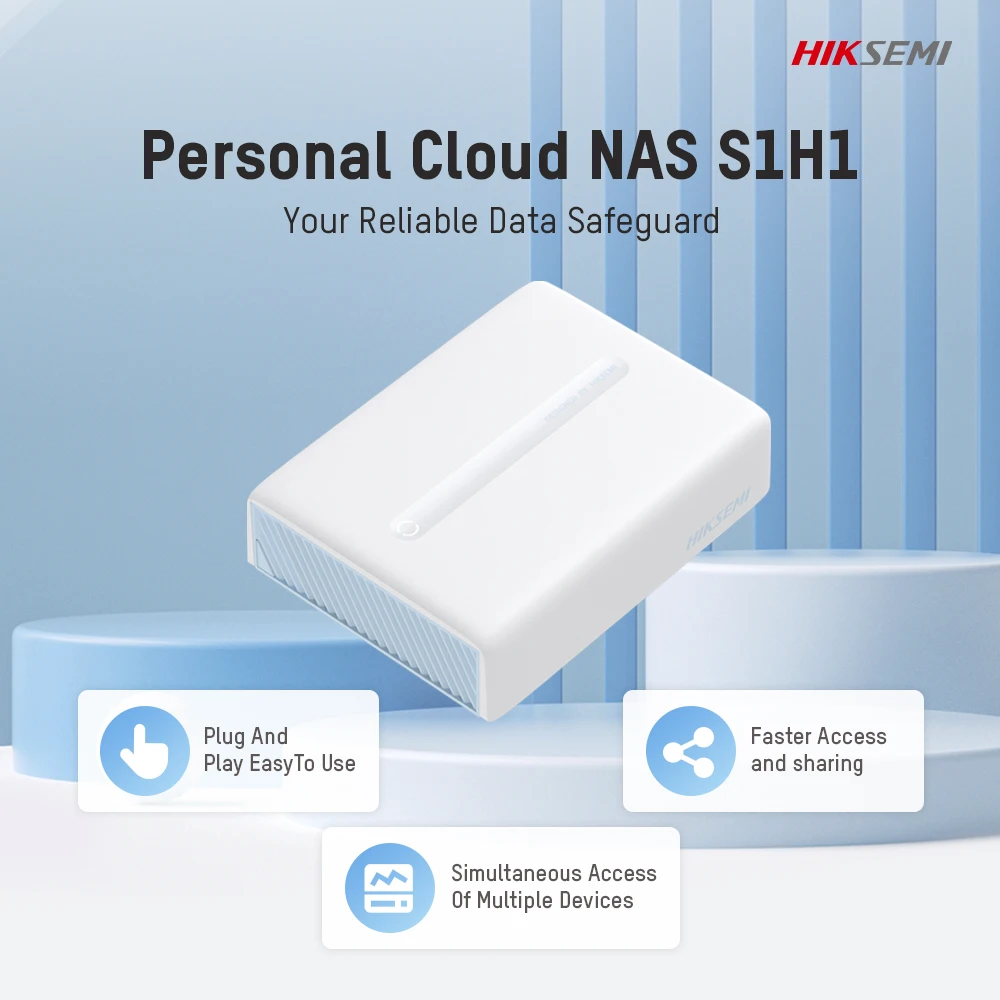 HIKSEMI NAS S1 פרטי אישי CloudNetwork מחובר התקן אחסון רשת אחסון דיסק קשיח נייד ברשת הביתה Nas(ללא דיסקים) - 1