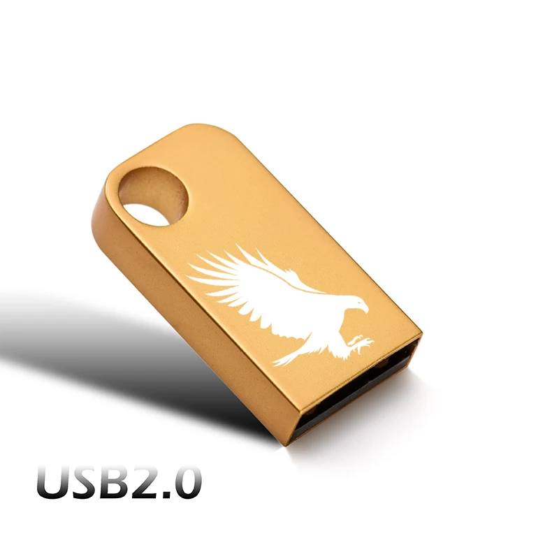 מיני מתכת אמיתי קיבולת USB 2.0 כונן פלאש חינם מותאם אישית לוגו מתנה כונן עט עם מפתח שרשרת מקל זיכרון 64GB/32GB/16GB דיסק U - 1
