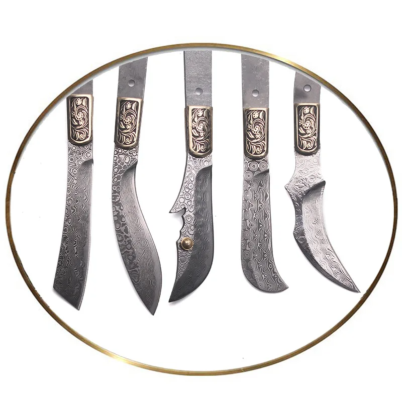 Dropship דמשק פלדה חד Diy הסכין החסר נירוסטה קבוע להב הסכין Billets חלקים קמפינג הישרדות ישר סכינים - 1