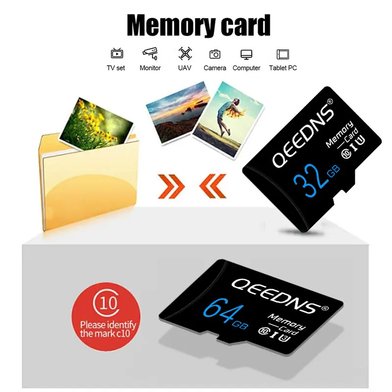 מהירות גבוהה כרטיס זיכרון מיקרו SD 32GB 256GB 512GB כרטיס TF Class10 מיקרו SD 64GB Mini SD כרטיס פלאש 128GB עבור מצלמה בטלפון - 1