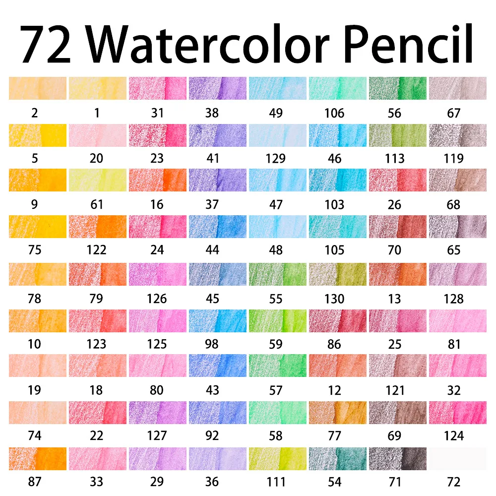 מפעל מכירה ישירה 72Pcs עפרונות צבעוניים ברזל מארז צביעה עם צבע מילוי עופרת יד לצייר גרפיטי 72 מים מסיסים צבע העיפרון - 1