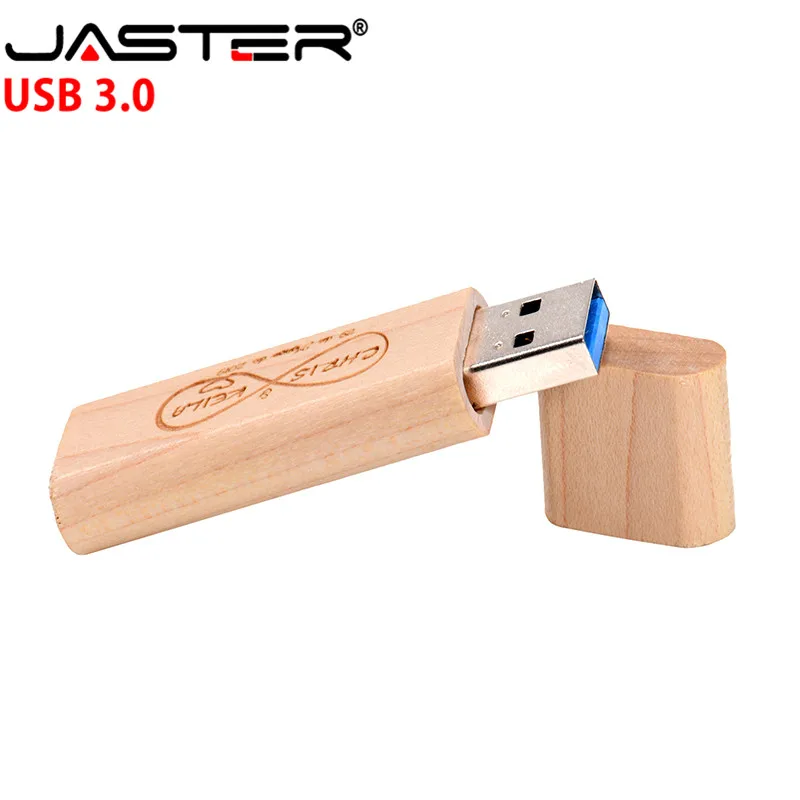 ג ' סטר חינם מותאם אישית לוגו USB 3.0 כונני פלאש 64GB חם למכור עץ Pendrive 32GB אמנות מתנת החתונה מקל זיכרון 16GB 8GB 4GB - 1