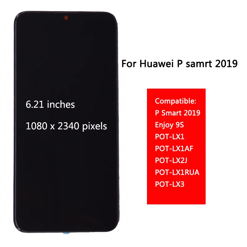 עבור Huawei עמ ' חכם 2019 תצוגת LCD עם מסך מגע דיגיטלית להרכבה עם מסגרת P חכם 2019 תיקון חלק - 1