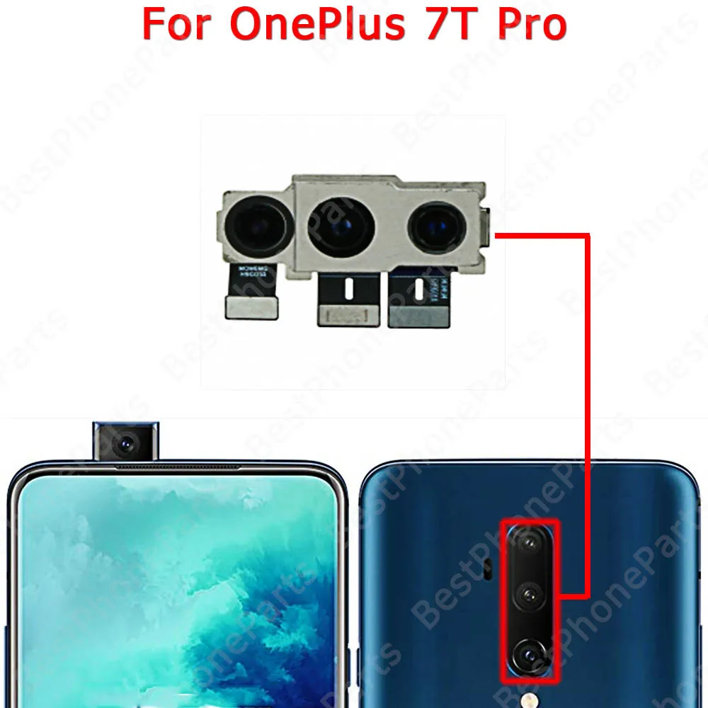 לפני Selfie גדול מודול המצלמה עבור Oneplus 7 Pro 1+ 7T 5G אחד ועוד מבט אחורי אחורי מקורי מול חלקי חילוף להגמיש כבלים - 1