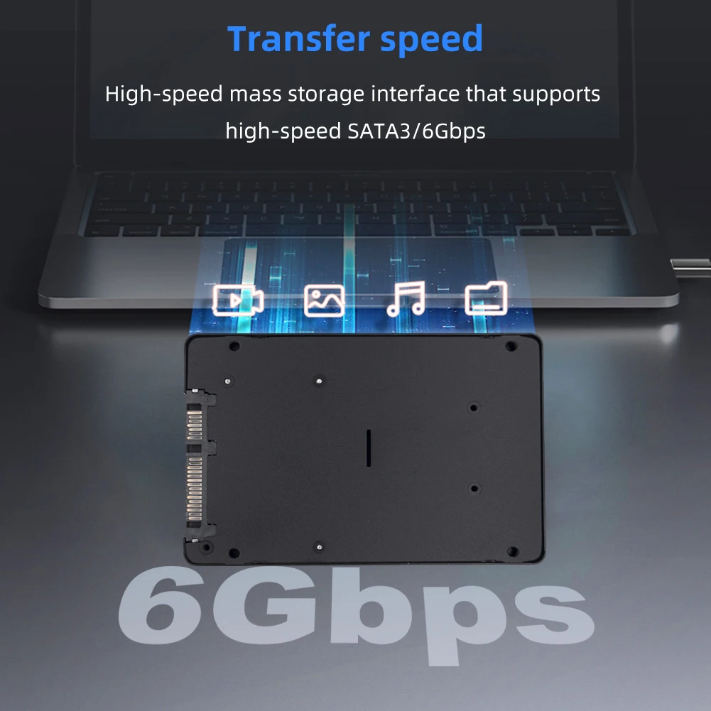 מ ' NGFF כדי SATA 3.0 כונן הדיסק הקשיח תיבת סגסוגת אלומיניום 2.5 אינץ מארז הכונן הקשיח מסוג SSD דיסק קשיח בתיבת הסימון עבור מחשב נייד מחברת - 1