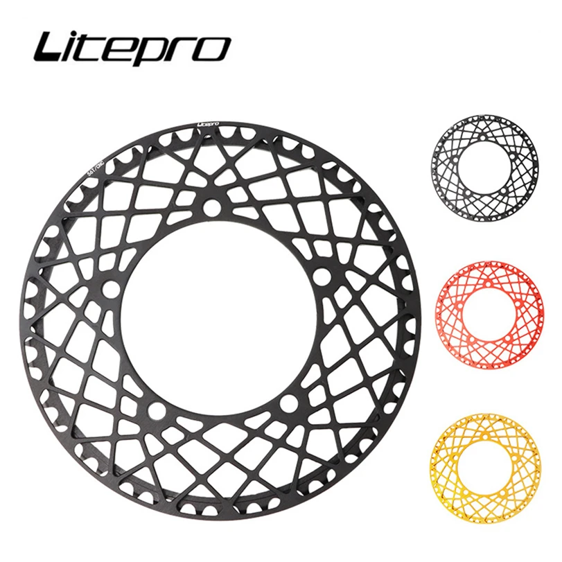 Litepro עכביש סבבת קיפול האופניים חלקים יחיד דיסק 53/56/58T BMX אופני כביש BCD 130MM קראנק אלומיניום קראנק - 1
