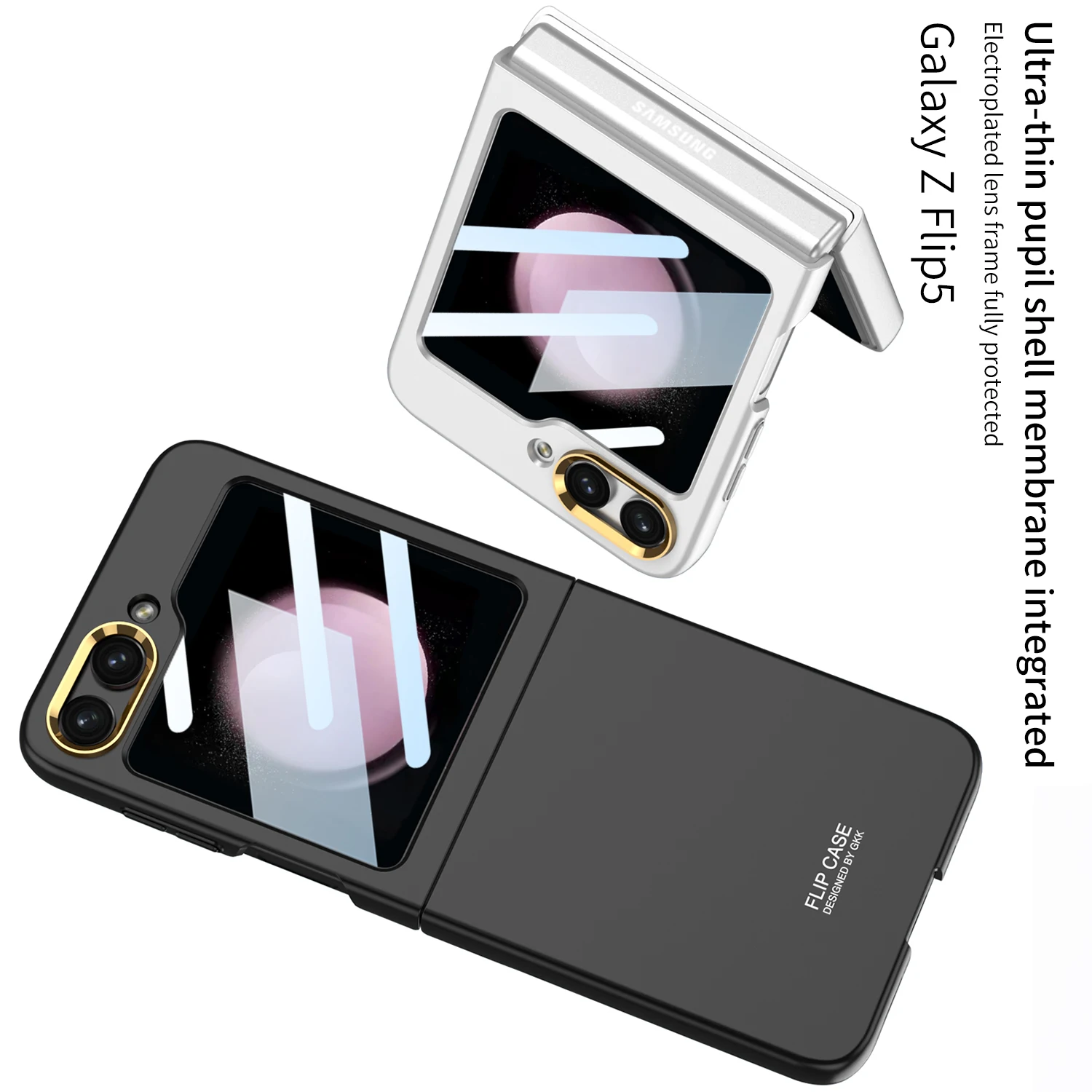 ACC-עבור Samsung Galaxy Z flip 5 מקרה אולטרה דק צבע עדשות מגע, סרט all-in-one חיוני עבור גברים ונשים כיסוי - 1