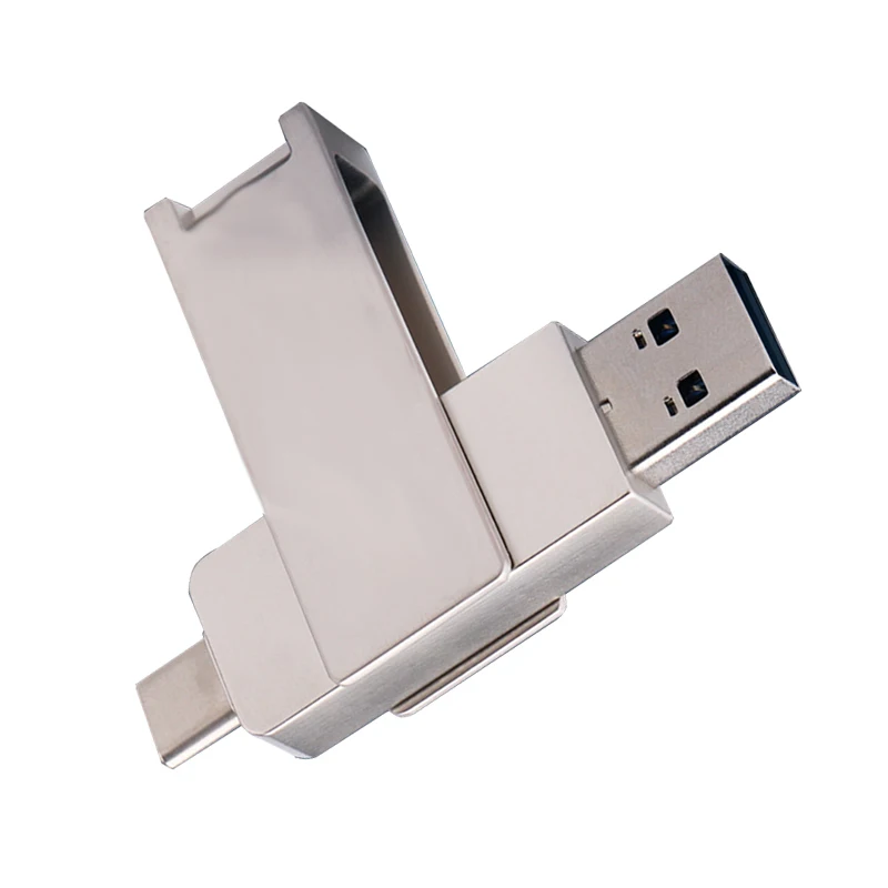 כונן פלאש מקל זכרון USB OTG עט סילבר 32GB 64GB 128GB עמיד למים אופנה מסוג-c U דיסק השתלמות עסקים מתנה - 1