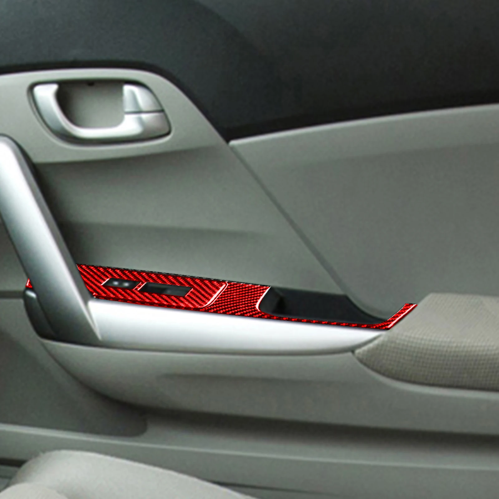 סיבי פחמן עבור הונדה סיוויק 9 קופה היחידה 2012 2013 2014 2015 החלון. הרם את המתג מדבקות לרכב אביזרי עיצוב פנים - 1