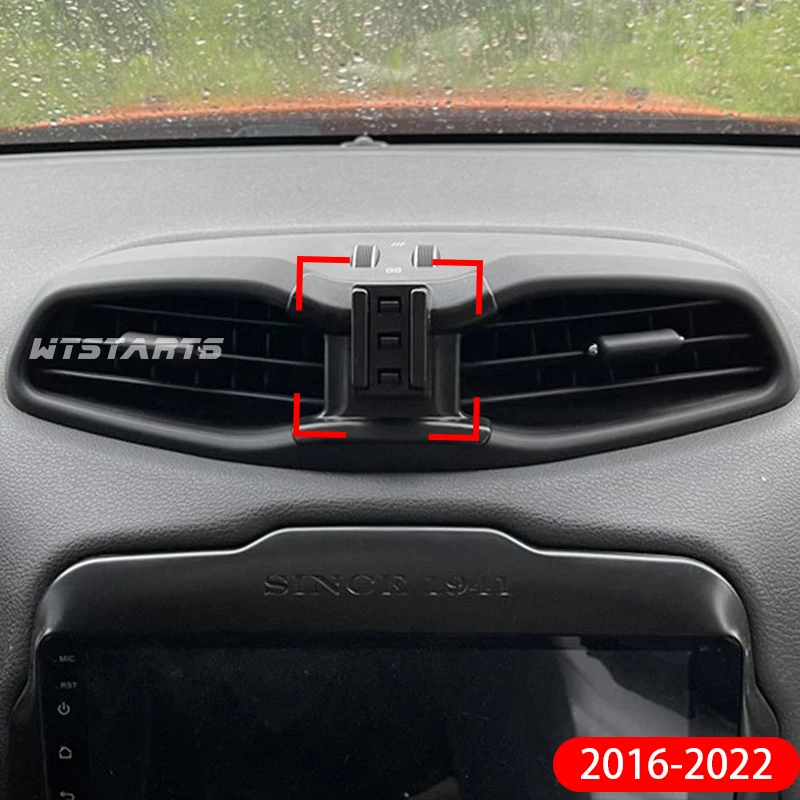מטען אלחוטי הרכב מחזיק טלפון הר לעמוד על ג ' יפ הבוגד 2016-2022 מתכוונן ניווט GPS נייד תושבת אביזרים - 1