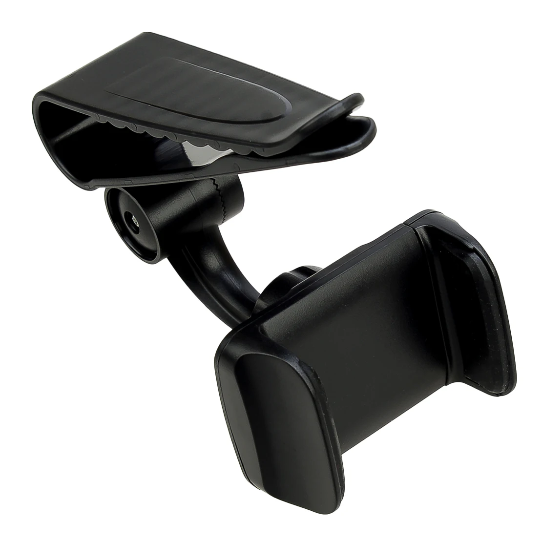 אוניברסלי שחור 360° Rotatable המכונית מגן השמש הטלפון הר מחזיק עם קליפ פלסטיק ABS - 1