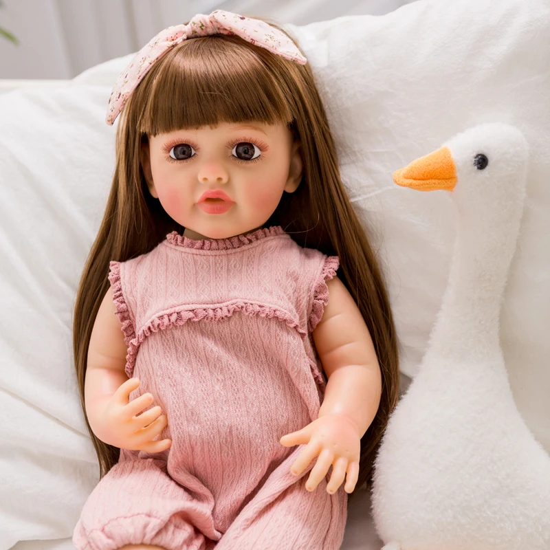 55Cm התינוק נולד מחדש הבובה מציאותי אמיתי רך למגע באיכות גבוהה בובה לשחק עמיד למים התינוק אמבטיה בובה בנות צעצוע חג המולד מתנת צעצוע - 1