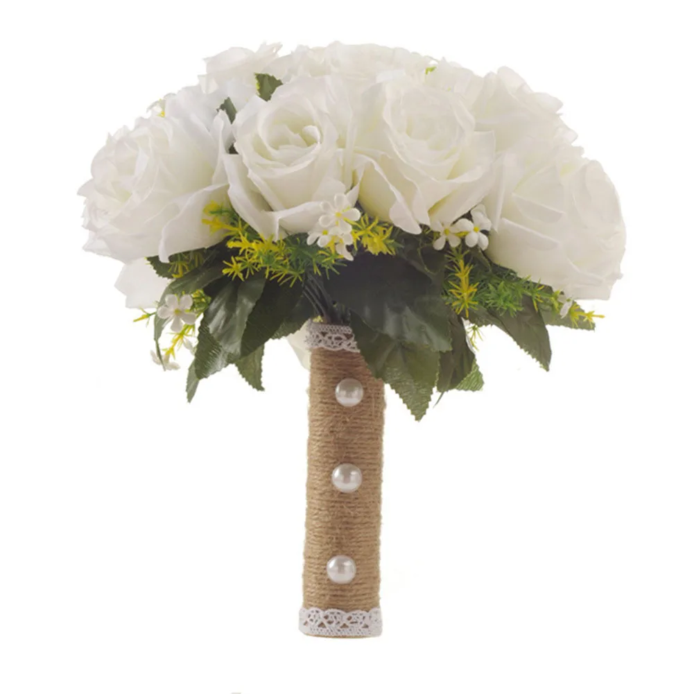 מחזיק פרחים מלאכותיים רוז זר חתונה לבן שמפניה שמלת שושבינה מסיבת הכלולות הכלה, Mariage ניחוח - 1