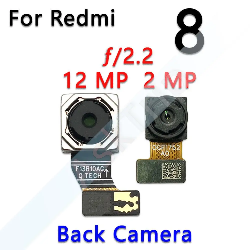 המקורי קטן, מצלמה קדמית להגמיש עבור Xiaomi Redmi הערה 8 8A Note8 Pro Plus מאקרו עומק רחב העיקרית גדול בחזרה מצלמה אחורית להגמיש כבלים - 1
