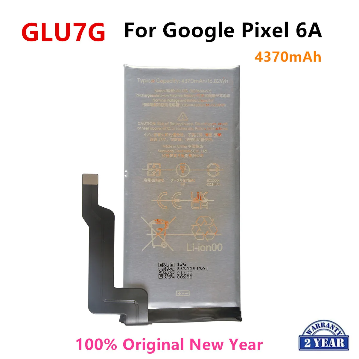 100% Orginal GLU7G 4370mAh החלפה סוללה עבור Google פיקסל 6א Pixel6 אמיתית האחרון ייצור טלפון סוללות+ערכות כלים - 1