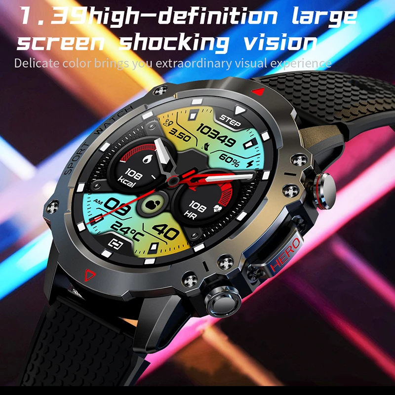 חדש שעון חכם חיצוני ספורט שלוש ההגנות Smartwatch מסך AMOLED 450mAh חיי סוללה ארוכים IP67 עמיד למים כושר גשש - 1