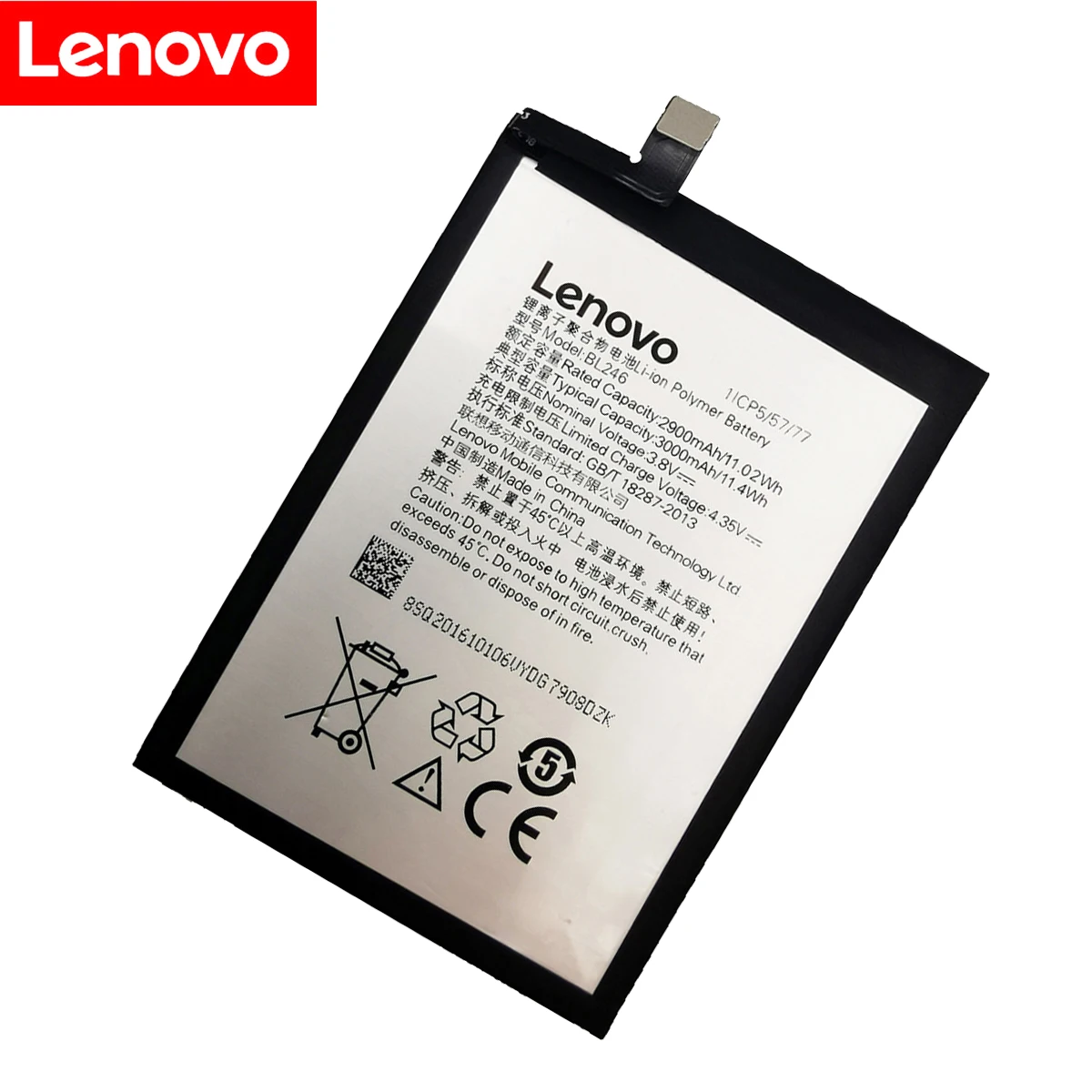 100% מקוריים נבדק 3000mAh BL246 סוללה עבור Lenovo Vibe Shot תחושה Z90 Z90-3 Z90-7 z90a40 מקס טלפון BL246 החלפת הסוללה - 1