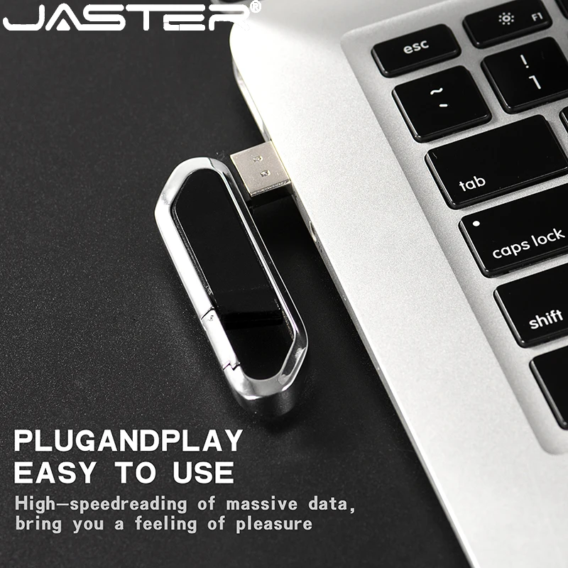 ג ' סטר כונני הבזק מסוג USB צבע עור Carabiner 128GB כחול 64GB שחור 32GB ירוק 16GB זיכרון נייד מקל 2.0 Mini USB - 1